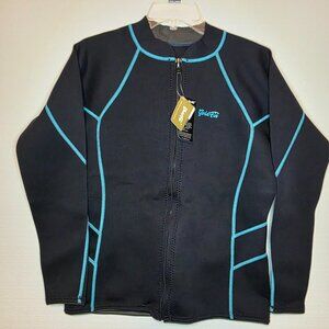 Gold Fin Women’s Black Wetsuit Set – Long Sleeve Top & Shortie Bottoms